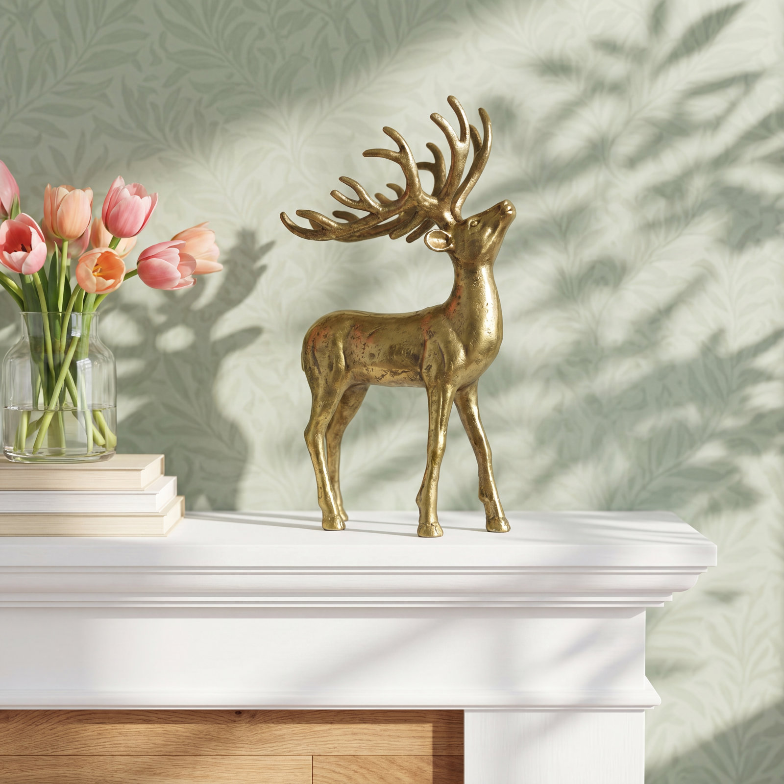 Winter Sleigh Reindeer Holiday Accent, 21 in x 7 in