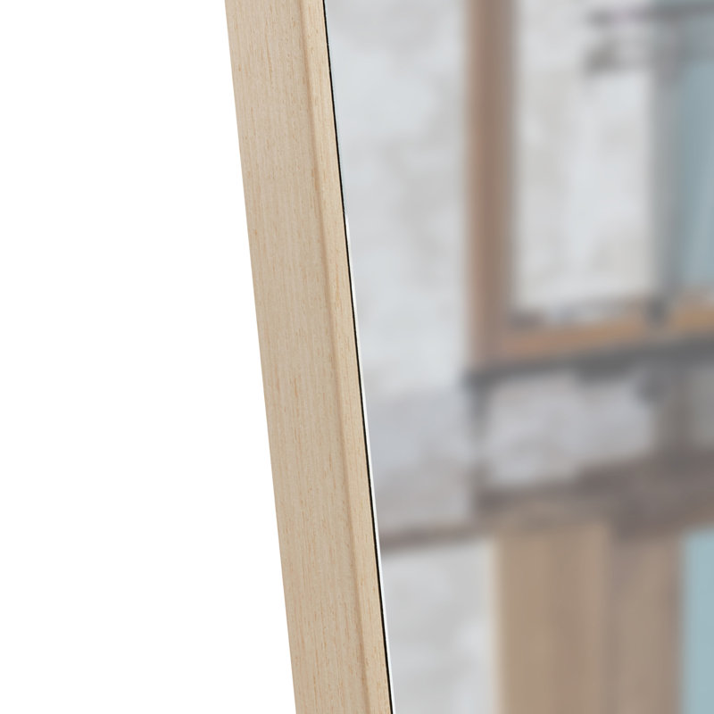 The3rd Generation Packaging Upgrade Includes A Light Oak Solid Wood Frame Full Length Mirror, Dressing Mirror