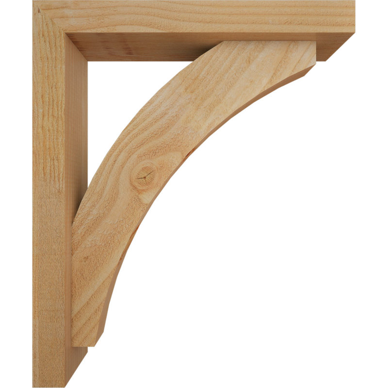 Thorton Block Bracket with Offset Brace, 24 x 20, 4"W Douglas Fir (Rough Sawn)