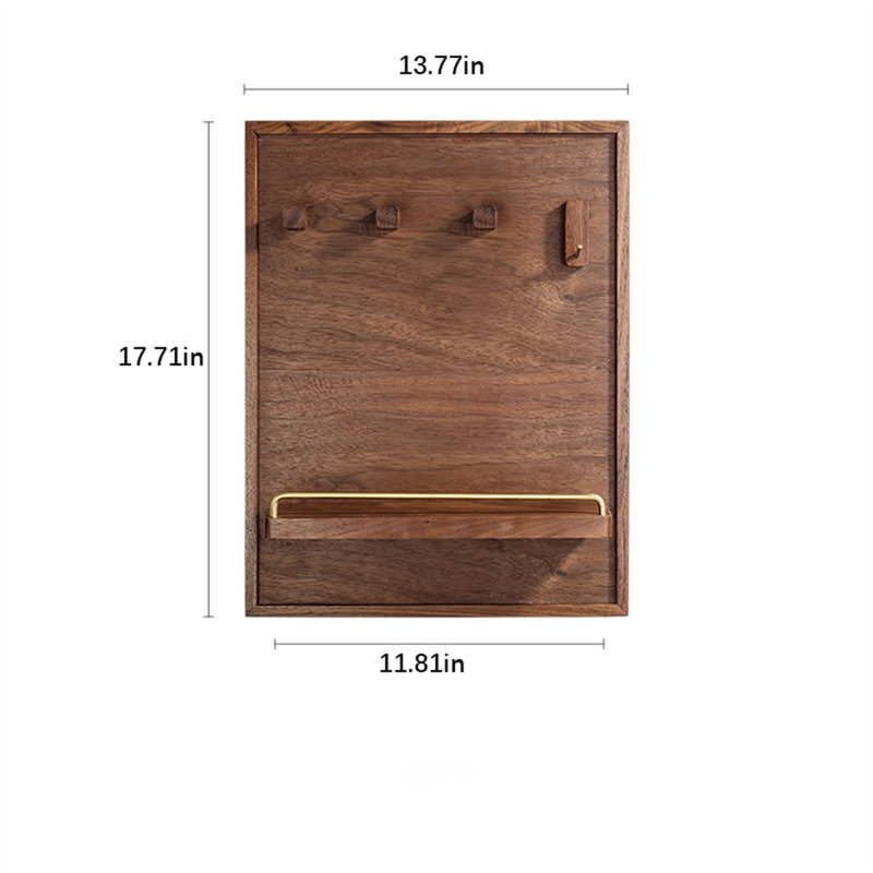 Tablette moderne moderne et multifonctionnelle en toile et en bois massif, H 17,71 po x l 11,81 po x P 2 po