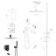 Système de douche avec bec de baignoire en cascade, système de douche carré à fixation au plafond de 16 pouces avec valve brute-122404542