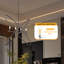 29"L X 15"W 4 LED Matte Black Atom Brass Metal Pendant