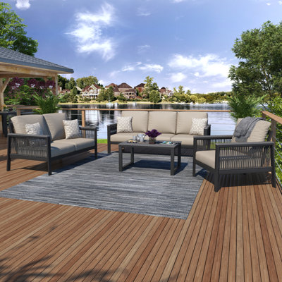 Townsend 4 Piece Sunbrella Sofa Seating Group with Cushions