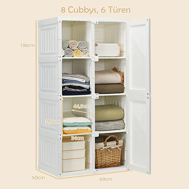 Leclaire 2 Door Kunststoff Wardrobe