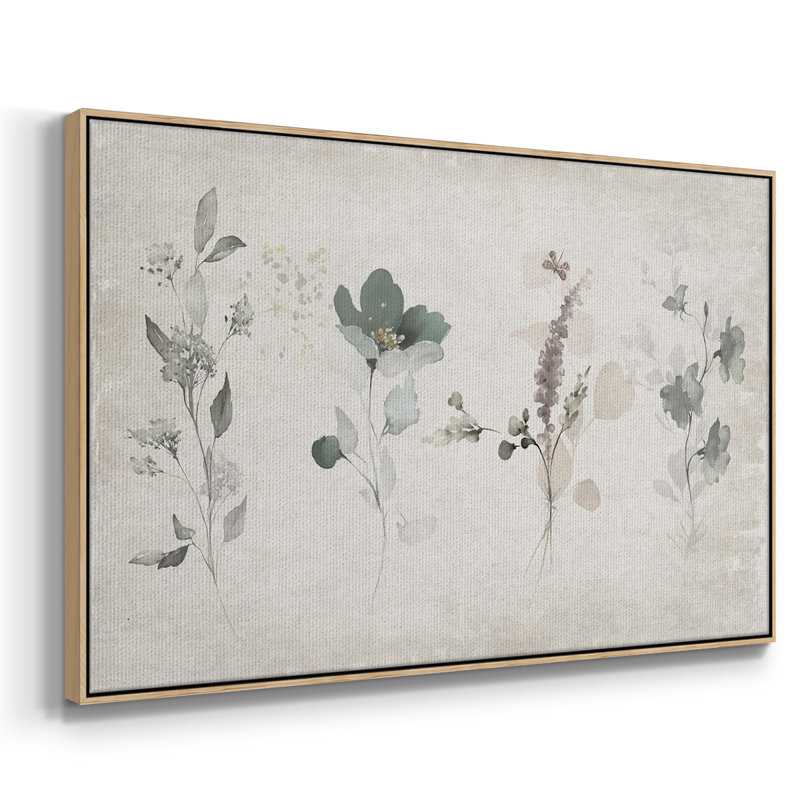 Arrangement rétro encadré sur toile, H 17 po x l 25 po x P 2 po, Bois naturel