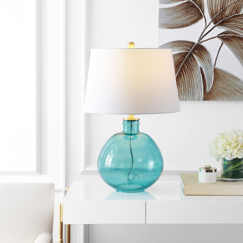 Kirree Glass Table Lamp, Blue