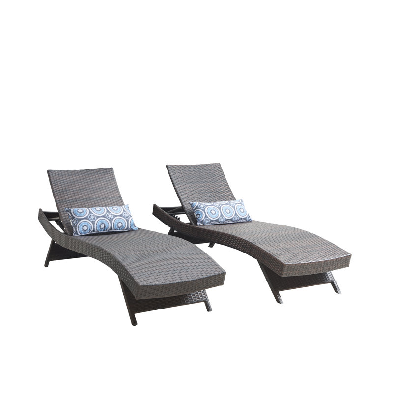 Chaise longue d'extérieur en osier Ozellar, Marron foncé