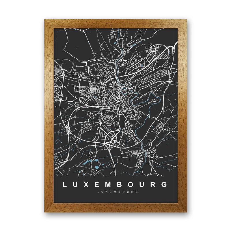 Luxembourg - Print, 46cm H x 34cm W x 3cm D, Brown Paper