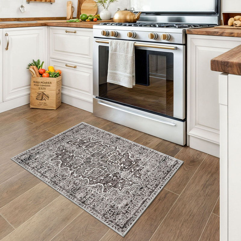 Area Rug Machine Washable Rugs With Rubber Backing For Living Room, Rectangle 2' x 3'