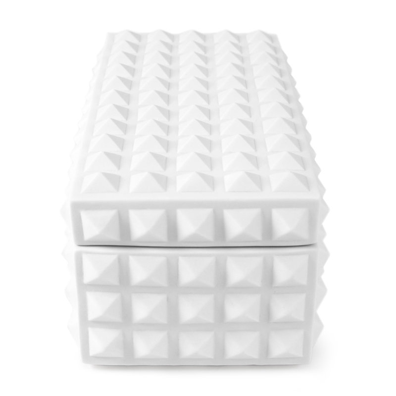 Charade Matte Porcelain Square Studded Lidded Box