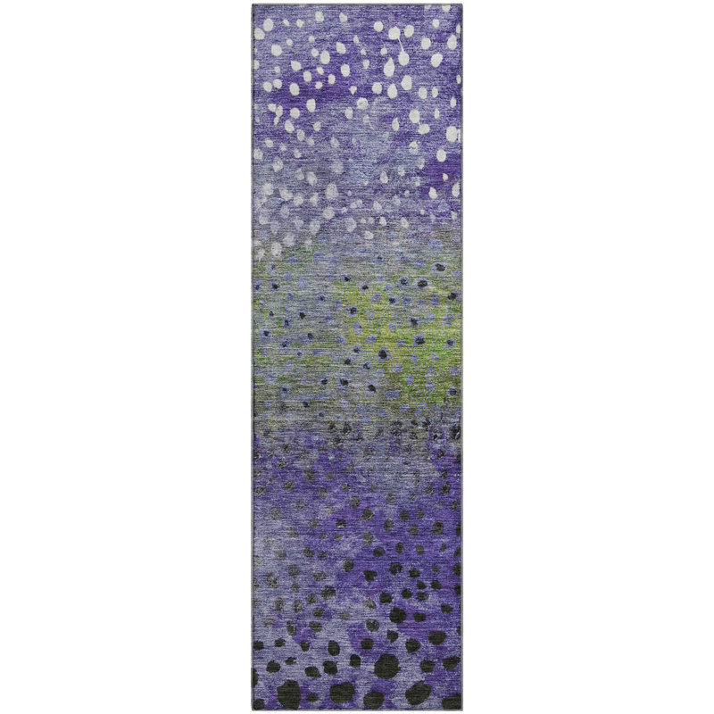 Premium Machine Washable Christina AMF1074 Circles Rug, Runner 2'3" x 7'6"