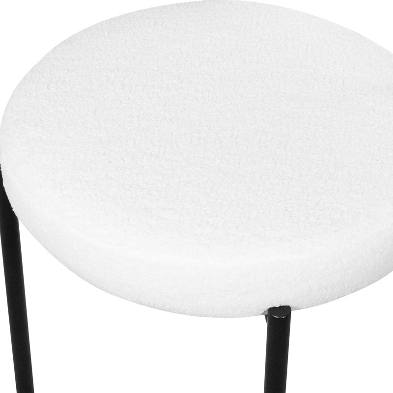 Chaise de salle à manger rembourrée en métal et polyester Almeda, Blanc, Noir