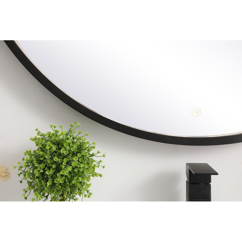Miroir de salle de bain Pickard, Noir, 36 po x 36 po