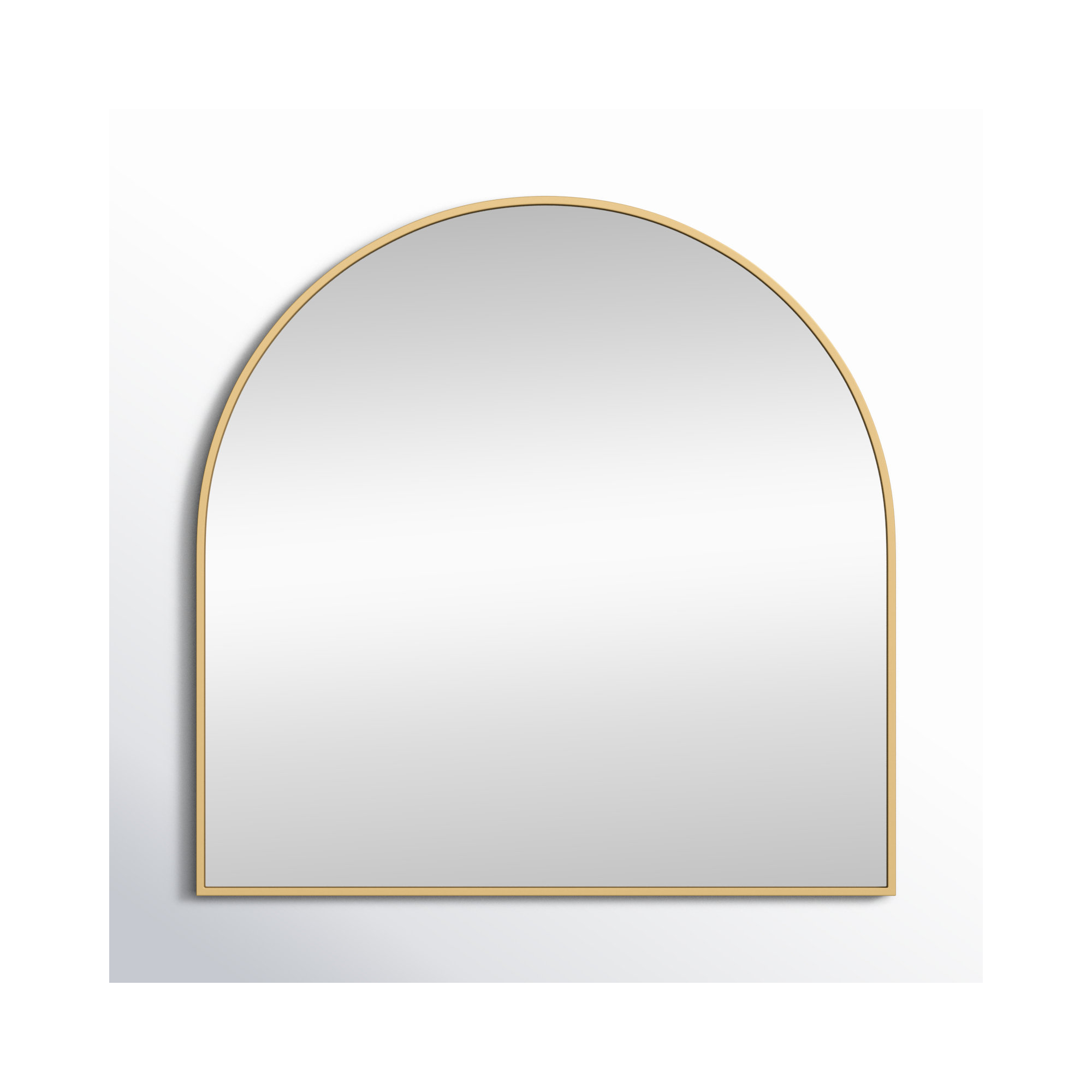 Sabine Metal Arch Wall Mirror, 30" x 30", Brass