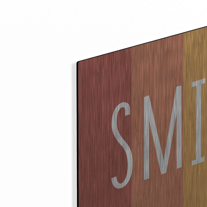 «Smile Rainbow Retro» par Ann Kelle Designs, art mural en métal, H 12 po x l 12 po