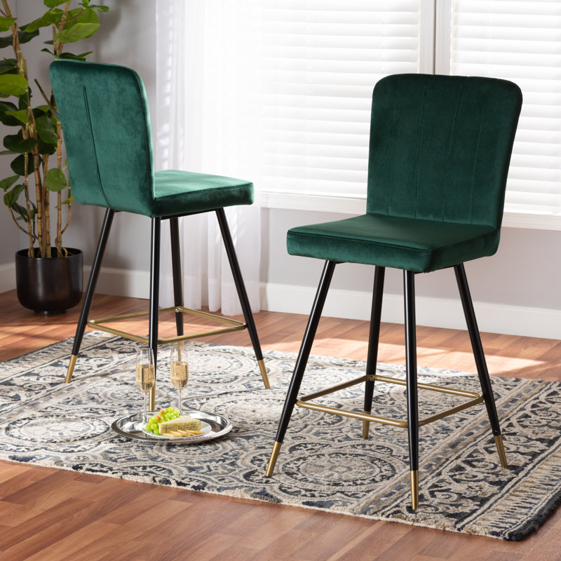 Ensemble de tabourets de bar 2 pièces Hinnant, Vert