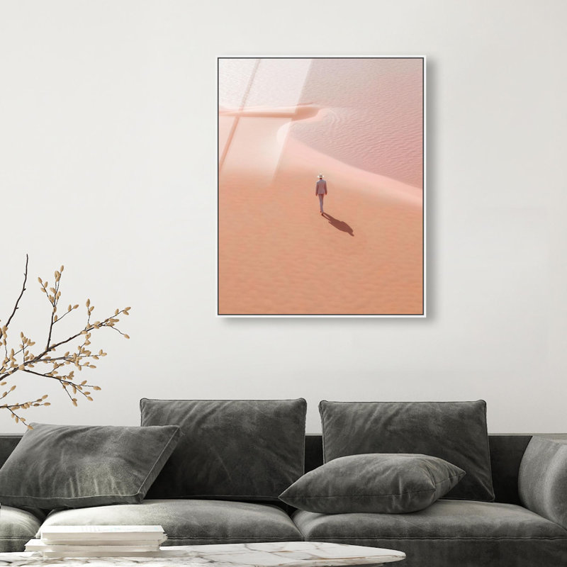 Oliver Gal Seaside Stroll II Nautical & Beach - Framed Acrylic Glass Wall Art, 36" H x 30" W, White