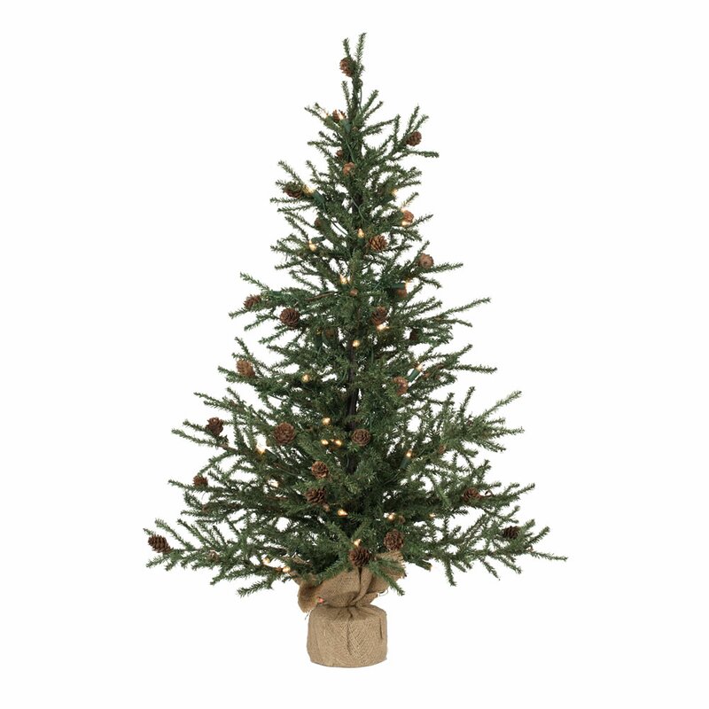 Steelside™ 3' Green Pine Artificial Christmas Tree with 50 Clear/White ...