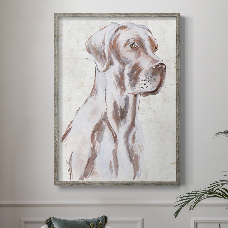 «Sitting Dog IV», reproduction encadrée - bois massif, H 11 po x l 9 po