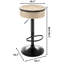 Tabouret de bar rond 2 avec rangement en cuir kaki et pivotant à 360 °-412896808