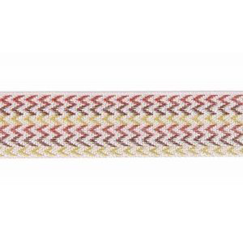Tissu Jacquard Tapes, Rouge / Beige
