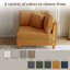 Fauteuil rembourré en velours côtelé orange Seemab-94322391