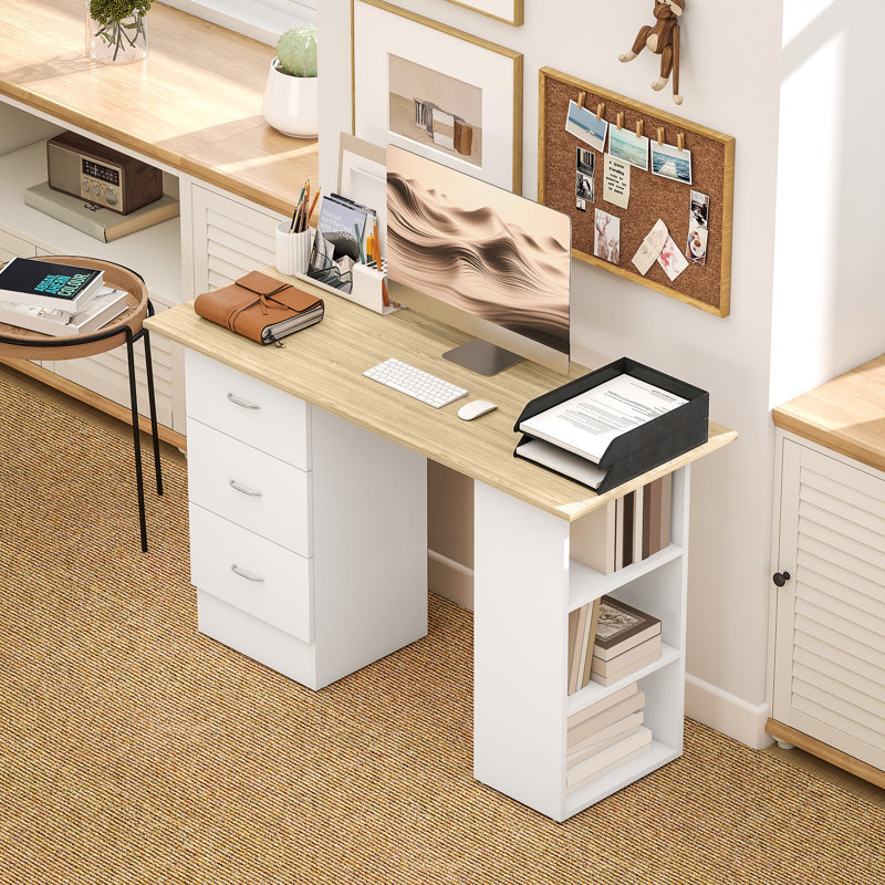 Computer Desk, White, White