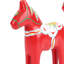Ensemble de 2 figurines de cheval suédois en bois peintes à la main pour fournitures de mariage rouge-1345864023