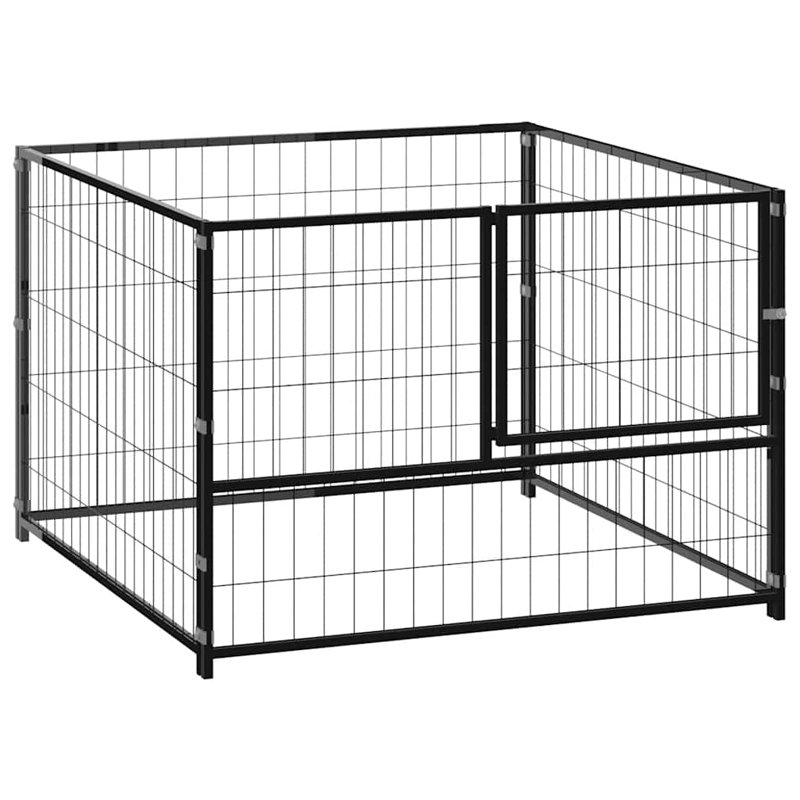 Crewellwalk 70cm H Steel Exercise Pen With Door, Black
