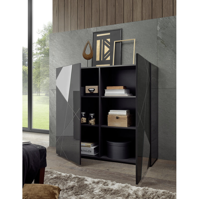 Tashvi 121cm Sideboard, Grey Gloss