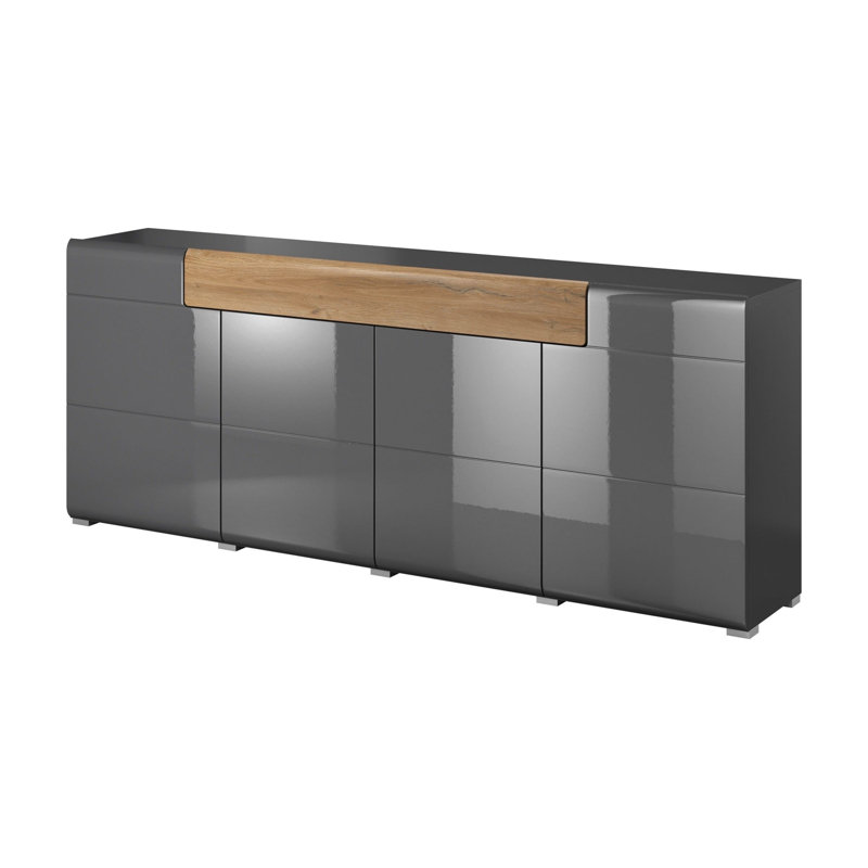Toledo 208cm Sideboard, Grey/Oak