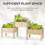 Support de jardin surélevé avec 3 boîtes à fleurs - Lit surélevé en bois pour légumes, herbes, plantes