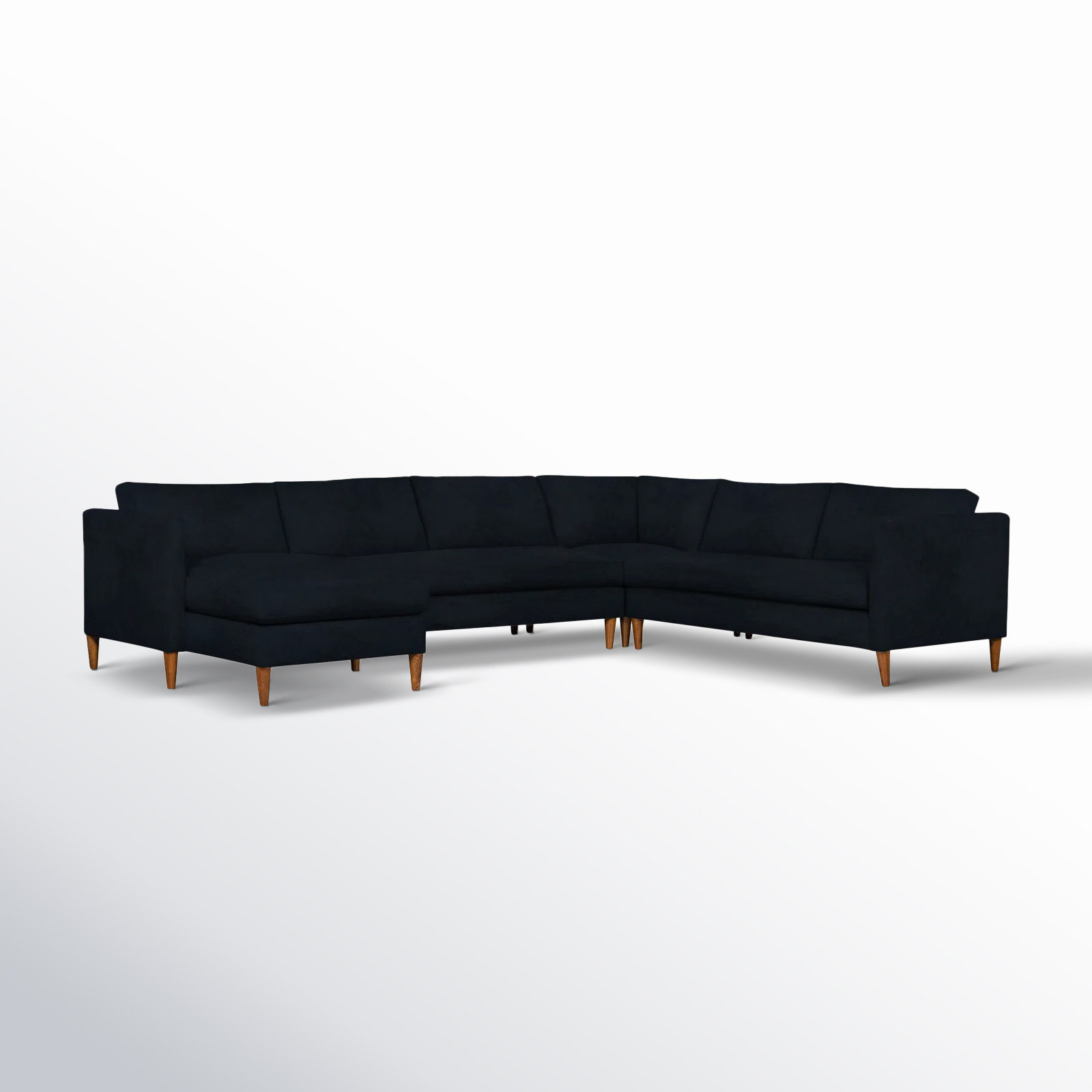 Clifford Chaise Sectional, Left Hand Facing, Bella Ink Blue Performance Velvet