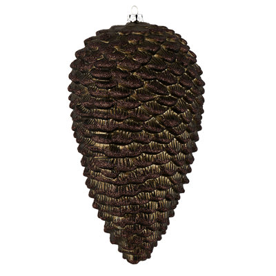 Ornement de Noël pomme de pin mat scintillant