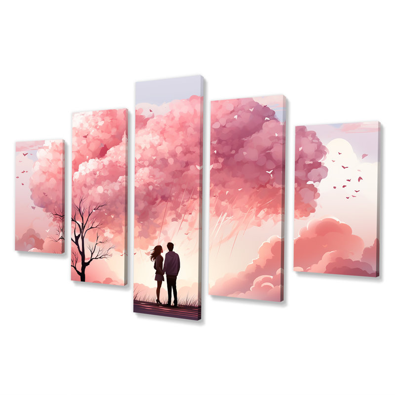 Art romantique sur toile rose romantique