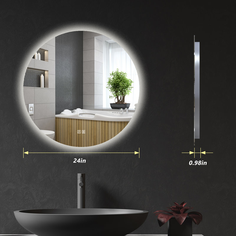 Naliyah Flat Wall Mirror, 24" x 24"