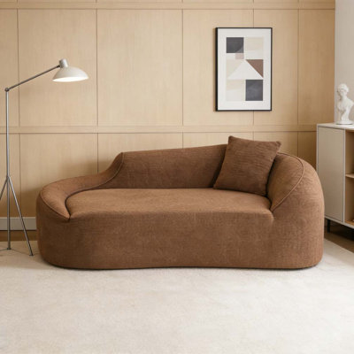 Modern Chenille Loveseat Couch with Deep Seat Sofa Bed with 1 Pillow