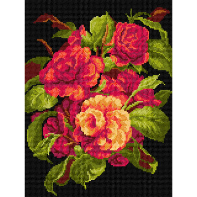 Toile Gobelin pour demi-point sans fil d'après John Charles Robinson - Camélias 3524J
