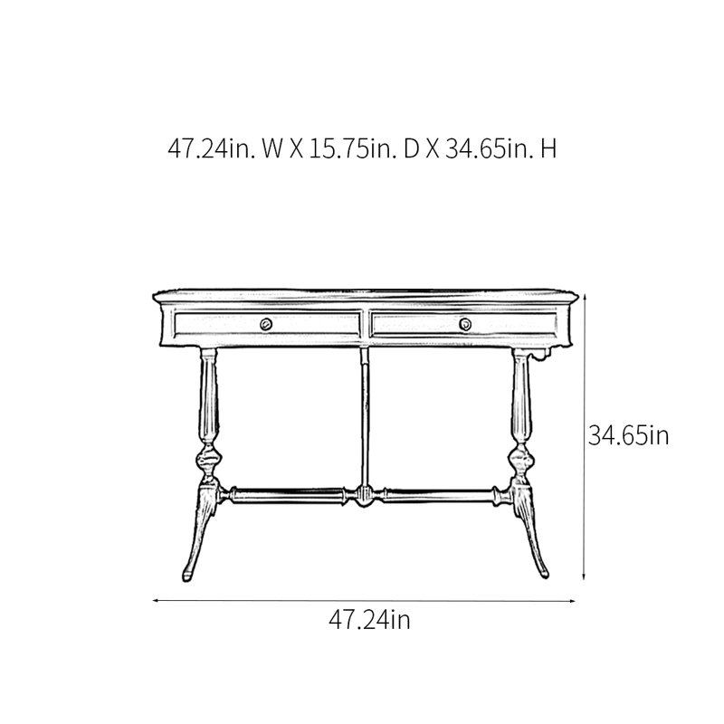 Rural Retro Art Console Table, 34.65" H x 47.24" W x 15.75" D