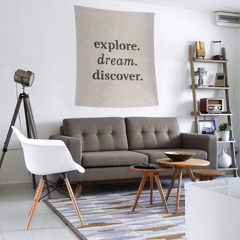 Tapisserie de polypropylène discover de rêve en polyester, Blanc / noir, H 80 po x l 68 po