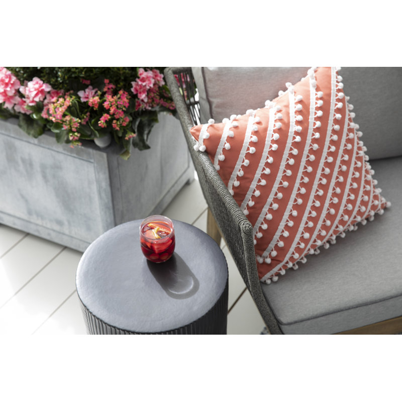 Provenance Signature Outdoor Round Side Table, Coal, 14"