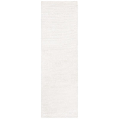Anastasi Hand Knotted Viscose/Wool/Cotton Solid Color Rug in Ivory