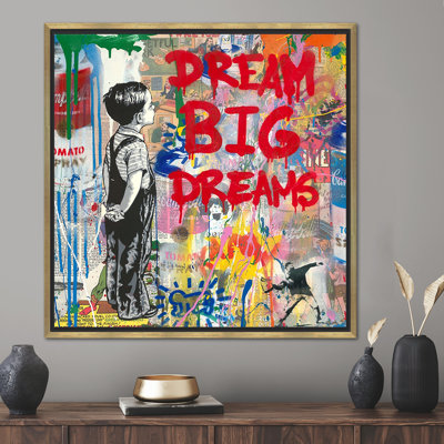 Living Room Wall Art, Wall Art Canvas, Large Wall Art, Dream Big Graffiti, Modern Canvas Art, Dream Graffiti Canvas Print,
