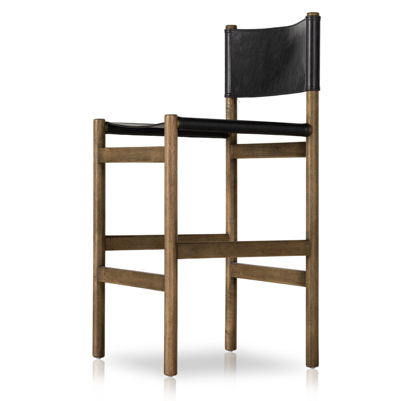 Kena Stool-Sonoma Black-Counter, Counter Stool (26.5" Seat Height), Vintage Natural, Black