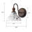 Textured Coffee Bronze Vanity Lights With Clear Glass Shade-306131065-302156045