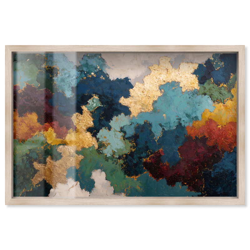 «Goldsmith's Atlas I», reproduction d'art abstrait par Art Remedy, H 11 po x l 16 po, Crème, crème