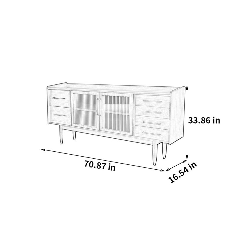 Solid wood tea sideboard storage cabinet