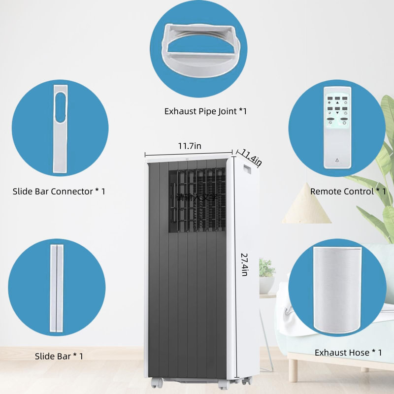 Homhougo 8000 BTU Portable Air Conditioner with Remote Included