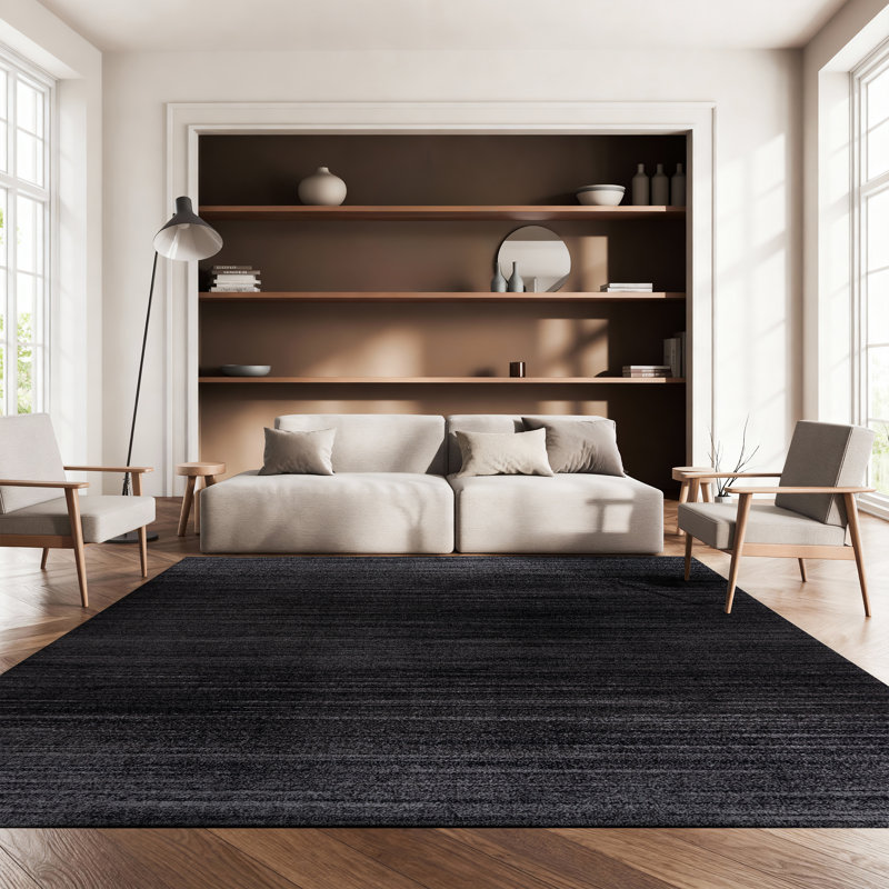 Adirondak Black/Ivory Area Rug, Rectangle 155 x 229 cm