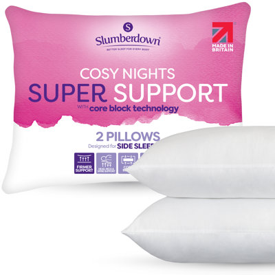 Slumberdown Cosy Nights Super Support Pillow Pack (2) - For Back & Side Sleeping Comfort